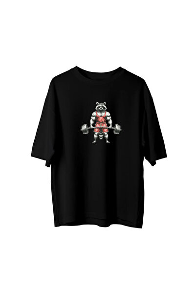 CANDLEMASTORE Raccoon Gym - Oversized T-Shirt