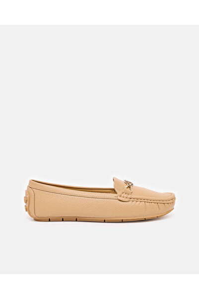 REDTAG Women Beige Moccasin with Metal Detail