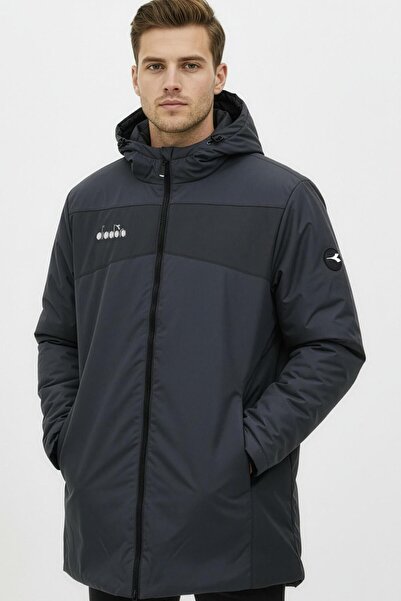 Diadora Alto Anorak Long Coat Anthracite