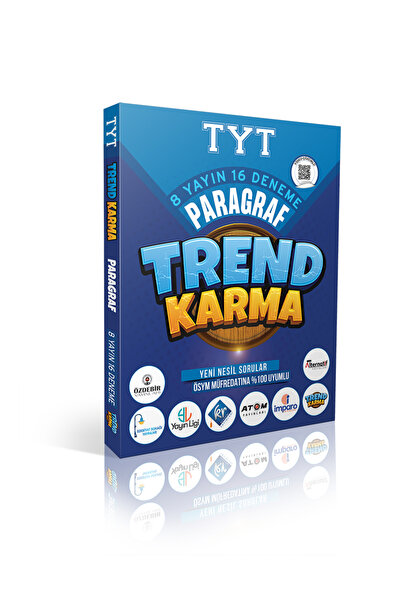 Trend Karma Yayınları TYT Paragraf Denemeleri 8 Yayın 16 Deneme