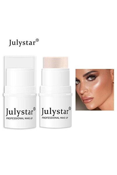 JULYSTAR قلم مكياج هايلايتر - يضفي لمعاناً خفيفاً على الوجه - بودرة كريمية لامعة مقاومة للماء