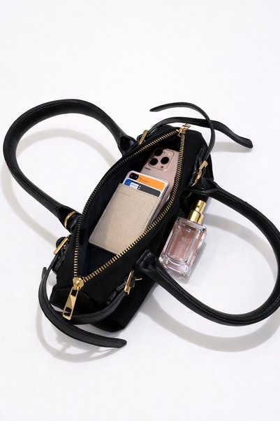 LOREVIE Women's Suede Belt Detailed Mini Hand and Shoulder Bag