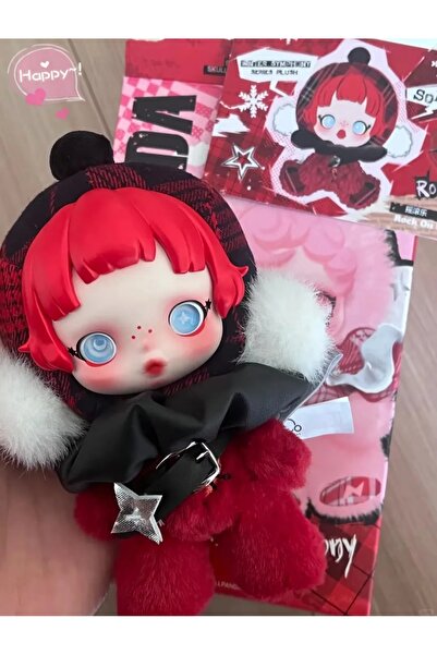 NB market Skull panda kırmızı kutu sürpriz bebek anahtarlık çanta süsü charm ...