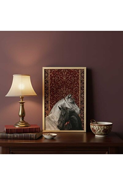 Markasız ucuz etnik desen at temalı tablo 30x40