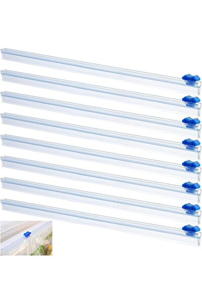 Arabest 8 Pcs Food Wrap Cutter, Plastic Wrap Cutter,Insert Slide Cutter for Tin Foil Cling Wrap Paper (Blue)