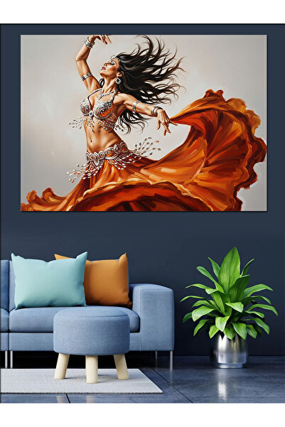 KanvasSepeti Γυναίκα που χορεύει Υψηλής ποιότητας ελαιογραφία Με υφή Καμβάς ζ...