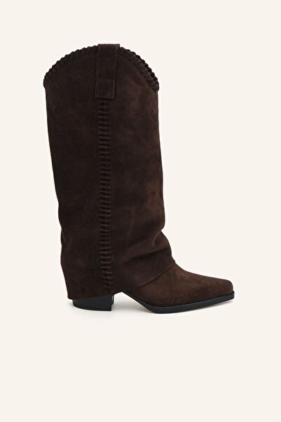 MARCATELLI KAHVE SÜET Western Çizme