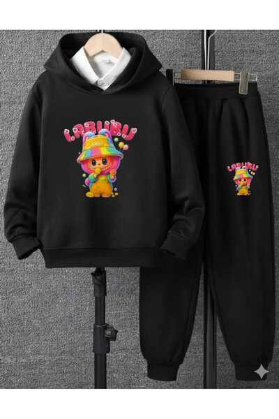 Biggbom kids طقم رياضي للأطفال بغطاء للرأس من Labubu مطبوع