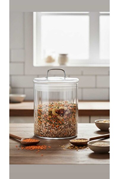 MİEN 700 ml Cam Kavanoz Kapaklı – Bakliyat, Baharat & Kuru Gıda Saklama Kabı ...