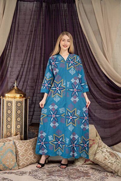 AFandina جلابية قطنية بتصميم فاخر، وأناقة لا مثيل لها SM - 35