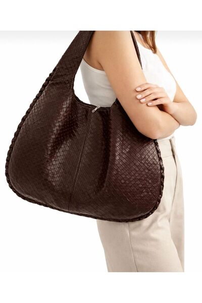 mersin md tekstil Women's Knitted Patterned Shoulder Bag