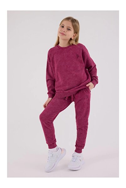 U.S. Polo Assn. Girl's Fuchsia Tracksuit Set