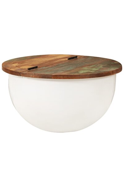 vidaxl Coffee Table White 50x27 cm Solid Wood Reclaimed