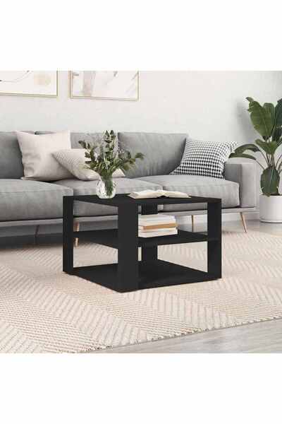 vidaxl Coffee Table Black 58x58x40 cm Engineered Wood