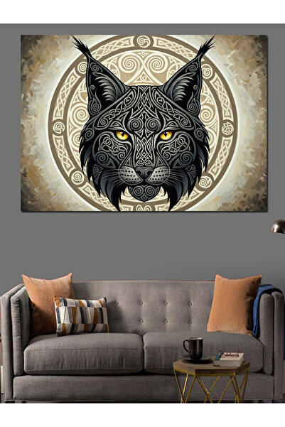 Artmeg Pânză decorativă cu ilustrație Mystic Angry Wolf Head - Tablou din lem...