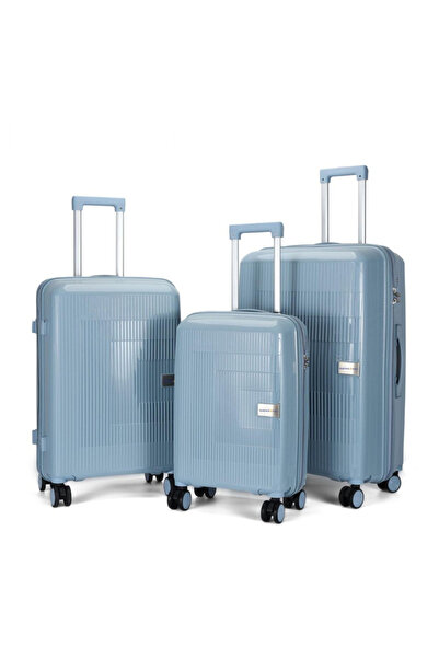 POGAGO 3 Piece PP Hard Shell Luggage Set 28/24/20 Inch Lightweight Unbreakable with 360° Rotating Wheels