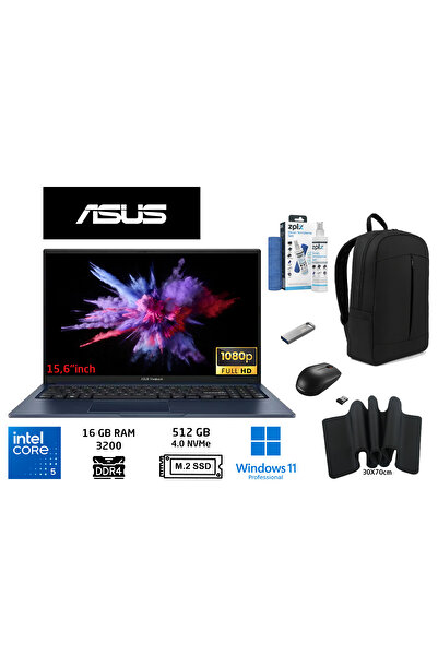 ASUS Vivobook 15 X1504VA-NJ3665 Intel Core 5 120U 16GB RAM 512GB SSD W11PRO 15.6"DUDDI ÇANTA+MOUSE+