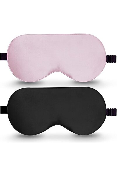 Yelajoy 100% Real Mulberry Silk 2 Pack Sleep Mask, Natural Pure Silk Eye Masks with Adjustable Strap for Sle