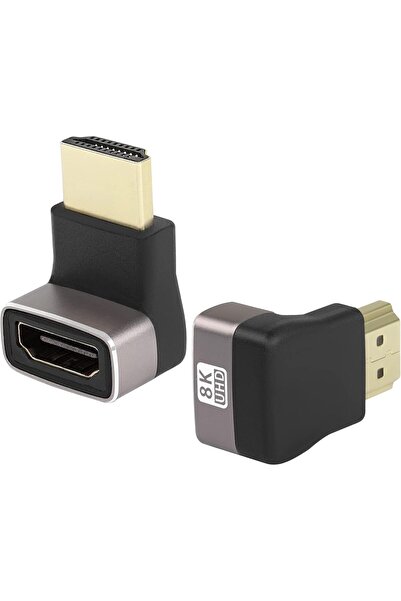 Bukela عبوة من قطعتين من محول HDMI 2.1 بزاوية 90 درجة من ذكر إلى أنثى