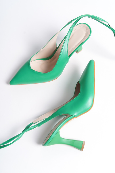 l lugshoes ayakkabı Pantofi cu toc pentru femei verzi 4045