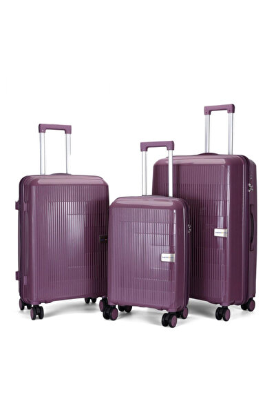 POGAGO 3 Piece PP Hard Shell Luggage Set 28/24/20 Inch Lightweight Unbreakable with 360° Rotating Wheels