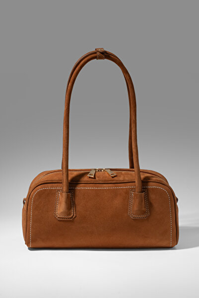 fubileather Suede Florence Genuine Leather Women's Hand and Shoulder Bag