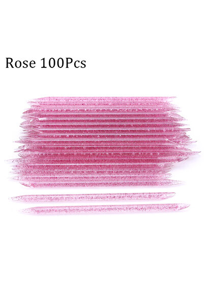 Choice6 Rose 100Pcs 100/50Pcs Nail Art Cuticle Pusher Reusable Double End Crystal Stick Professional Cuticle