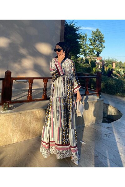 QLAY فستان نسائي صيفي قصة فضفاضة من الفيسكوز