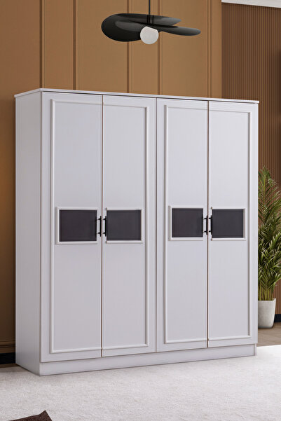Setay Gardırop, Ada 4 Kapaklı Dolap - Beyaz
