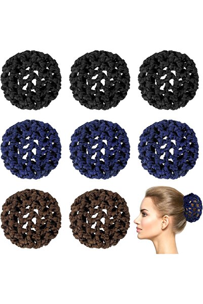 AZONEE 8 قطع من أغطية كعكة الشعر الخاصة بالباليه، وشبكة كعكة شعر قابلة للتمدد...