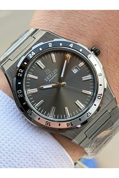 Reward ساعة يد رجالية بسوار فولاذي مقاوم للماء حتى 5 ضغط جوي مع تقويم وضمان ل...