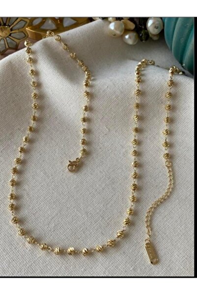 zeynep 316L Çelik Gold Tasarım Dorika Zincirli Kolye