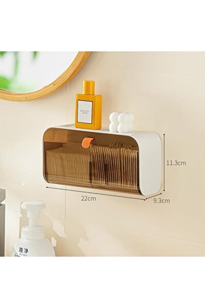 Arabest Wall-Mounted Storage Box with Transparent Lattice,Storage Rack with Plastic Lid,for Storing Things
