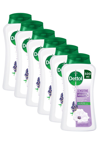 Dettol جل استحمام وغسول للجسم للبشرة الحساسة، برائحة اللافندر والمسك الأبيض، ...