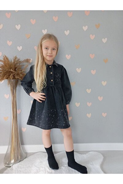 Aden CEP DETAYLI TAŞ BASKILI KOT ELBİSE