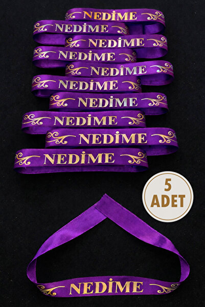ZEYMERADE Purple Gold Bridesmaid Arm Ribbon, 5 Pieces Armlet Wristband Band, Groomsmen Henna Night Wedding Bride Engagement