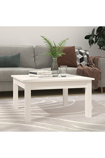 vidaxl Coffee Table White 55x55x30 cm Solid Wood Pine