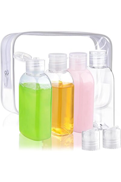 bolivia's مجموعة زجاجات ضغط للسفر، 4 عبوات سعة 100 مل بتصميم مانع للتسرب للشا...