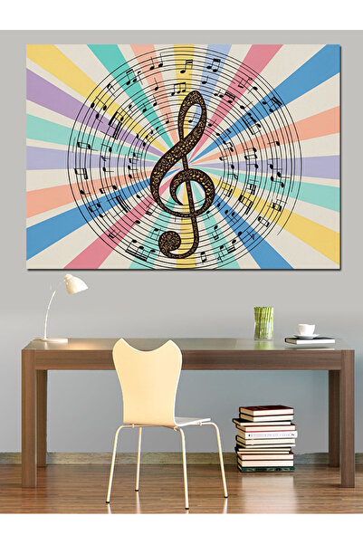 Artmeg Musical Notes Artistic Abstraction Decorative Canvas - Mdf Wood Painting