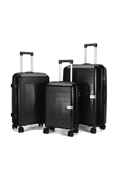 POGAGO 3 Piece PP Hard Shell Luggage Set 28/24/20 Inch Lightweight Unbreakable with 360° Rotating Wheels