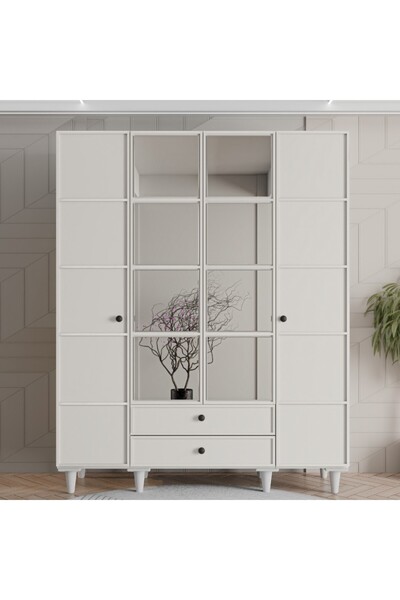 comiet Piano ayaklı tasarım aynalı 4 kapak MDF Gardırop