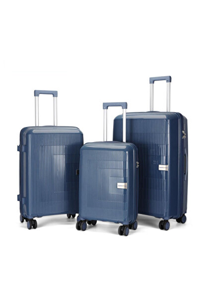 POGAGO 3 Piece PP Hard Shell Luggage Set 28/24/20 Inch Lightweight Unbreakable with 360° Rotating Wheels