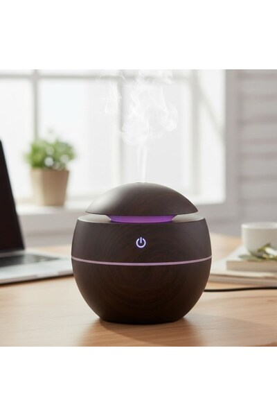 WiderMarkt Ahşap Görünümlü Ultrasonik Aroma Difüzör - LED Işıklı Hava Nemlend...