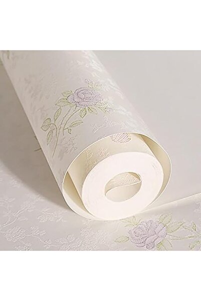 Arabest ورق جدران مزخرف بالزهور، ورق لاصق سميك، يستخدم لتزيين الجدران (0.53 × 9.5 متر)