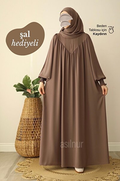 ASİLNUR Sema Dress Shawl Gift Set Mink