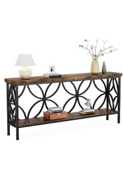 NKX طاولة جانبية مزودة بأرفف تخزين، طاولة كونسول طويلة وضيقة للمدخل، غرفة المعيشة، الردهة