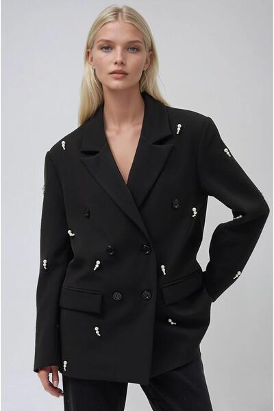 Lijuri İnci Detaylı Premium Blazer Ceket 6161