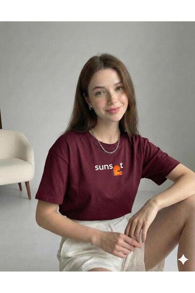 BW Bravely Wear SUNSET Γυναικείο μπλουζάκι με στάμπα και λαιμόκοψη ποδηλάτου