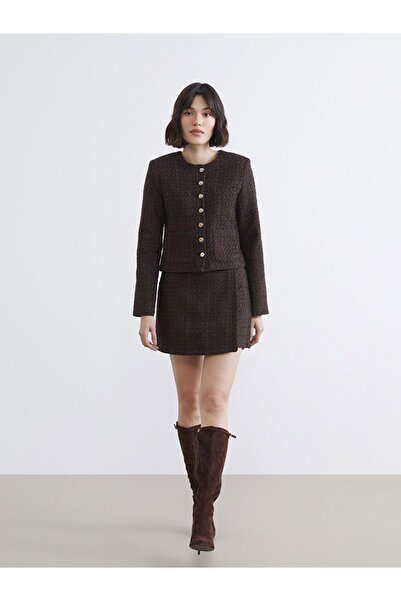 LC Waikiki LCW Vision Beli Fermuarlı Dokulu Tüvit Şort Etek