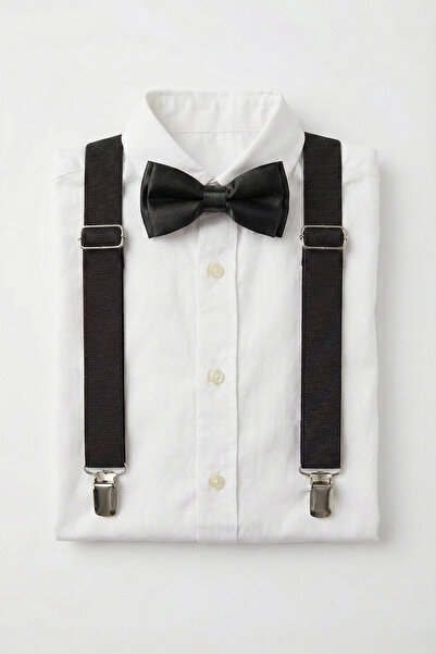 FATELLA Children's Black Adjustable Strap Bow Tie Set - April 23, October 29,...